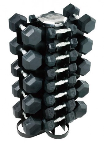 Гантель HAMPTON CP-KDBU-V16 набор шестигранных уретановых гантелей 16 пар 1-25 кг со стойкой V-4-16 